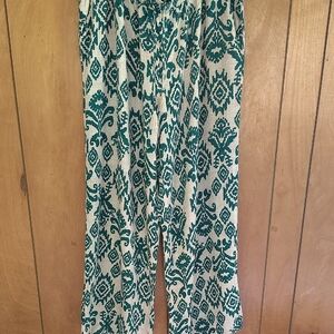 CUPIO Teal and Cream Patterned Women's Pants